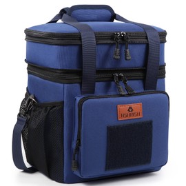HSHRISH Large Insulated Tactical Lunch Bag for Man, Double Layer Insulated Large Cooler Bag for Men Adults Waterproof Leakproof Durable Lunch Bag for Work Outdoor Picnic 16L, Blue