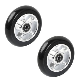 Granvoo Pack of 2 Stunt Scooter Wheels 100 x 24 mm, Scooter Replacement Wheels, Stunt Scooter Tyres, Scooter Tyres, for Apollo / Cox / Fuzion Scooter Stunt Scooter (Silver-Black)