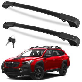 FengYu Lockable Roof Rack Cross Bars 220lb Compatible with Subaru Outback Wilderness 2022 2023 2024 2025 Heavy Duty Aluminum Roof Rails Crossbars Cargo Bars Snowboard Rooftop Black Carrier Luggage