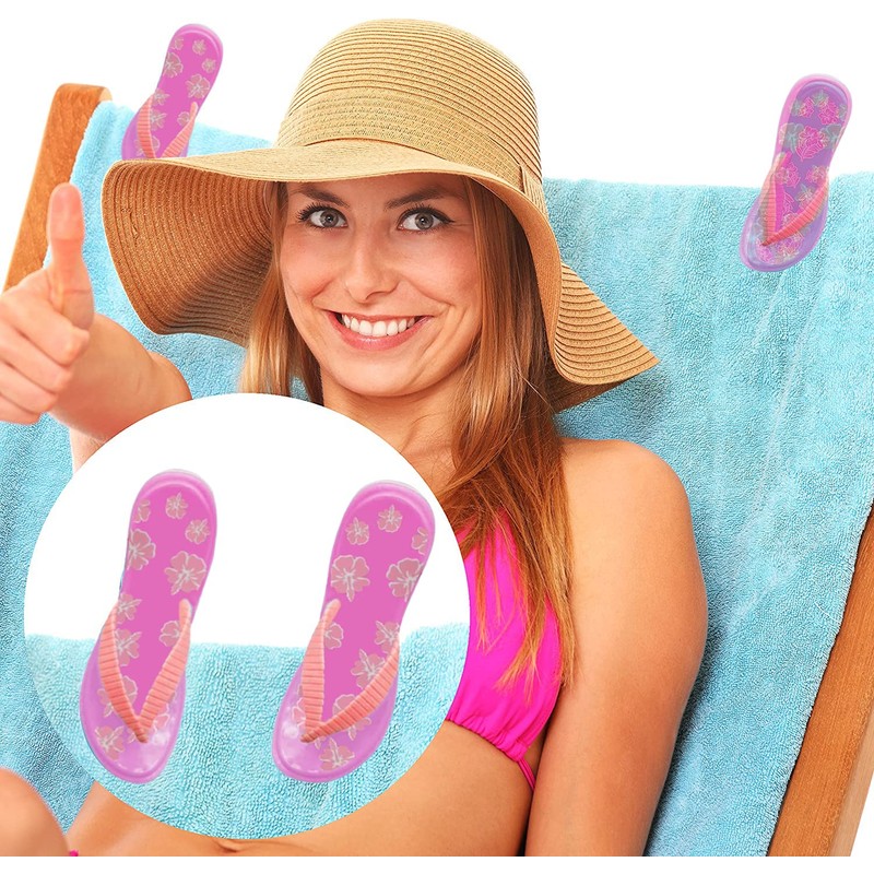 PERFORMORE Flip Flop Beach Towel Clips (Pink), 2-Pack, Portable Towel