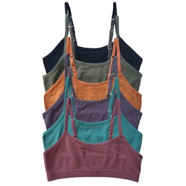 Caramel Cantina Big Girls 6 Pack Seamless Training Comfort Bras (Large, Festival)