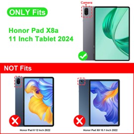 Fintie Case for Honor Pad X8a 11 Inch 2024, Multi-Angle Viewing Protective Case with Document Slots, Turquoise