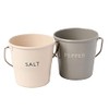Eddingtons Ranch Salt & Pepper Condiment Buckets Cream and Grey
