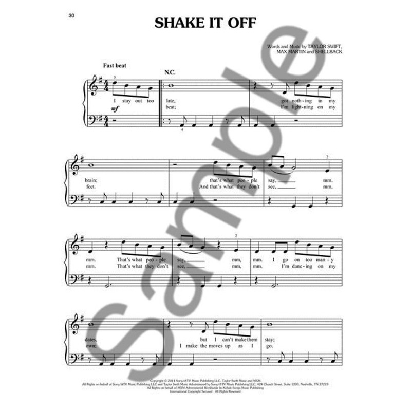 Hal Leonard Taylor Swift - 1989 Easy Piano