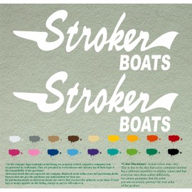 Pair of Stroker Boats Decals Vinyl Stickers Boat Outboard Motor Lot of 2 (24", White 010)