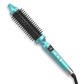 BANGMENG 1 1/4 Inch Thermal Brush Negative Ion Heated Round Brush Dual Voltage 12 Temperature Settings Curling Hairbrush for Bangs Medium Shoulder Hair (1.25 Inch Barrel 1.85 Inch Bristles)