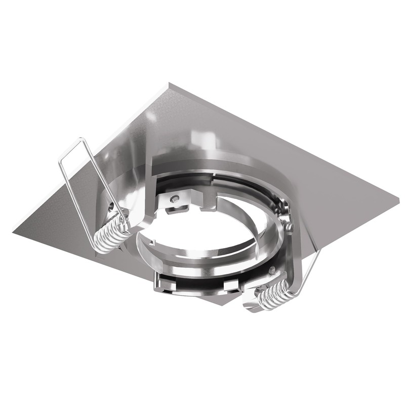 linovum Recessed Spotlight Frame Square Stainless Steel Look Brushed Rigid