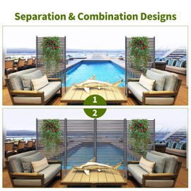 Ajikgn 3FT W x 6FT H Outdoor Privacy Screens, PE Galvanised Steel Pipes with UV & Rust Resistant Coating, Splicable Decoration Fence, 36.1x8.7x70.9 Inch, brown