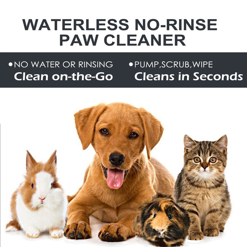 MCstars No-Rinse Dog Paw Cleaner Foam with Silicone Brush