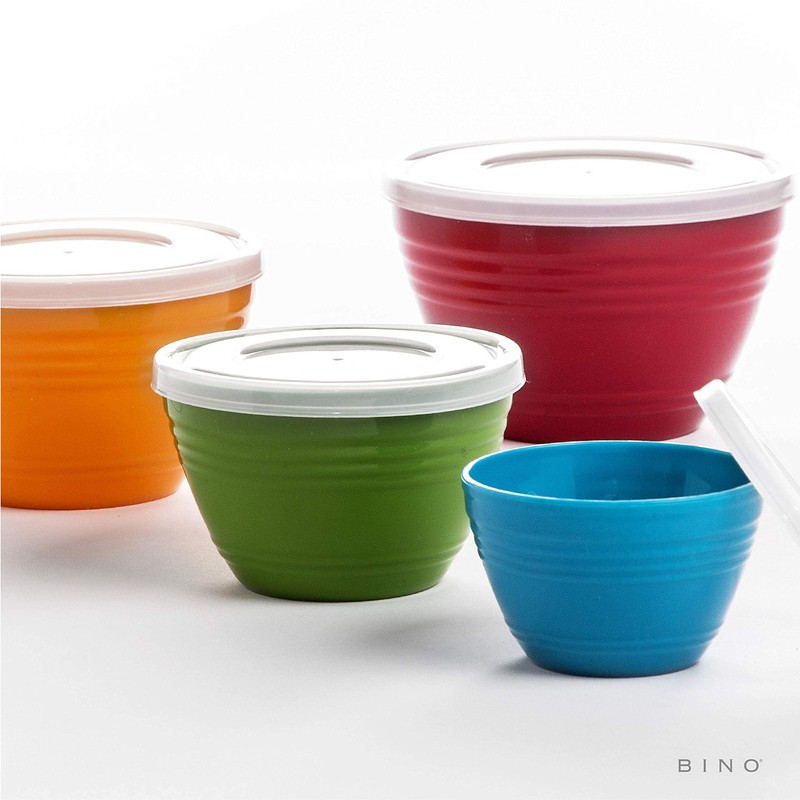 BINO Plastic Mini Prep Bowls with Lids Set - Plastic