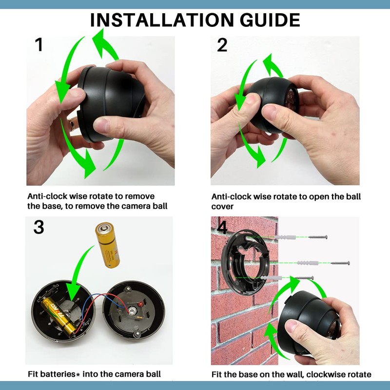 JUSTOP Twin Pack Dummy CCTV Camera Dome Style Security Cam