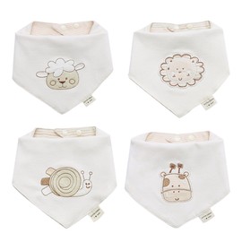 Cotton Coming Organic Baby Dribble Bibs and Baby Bandana Bibs for Boys and Girls 4 Pack