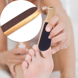 2Pack Double Sided Foot Rasp Manicure File Callus, 2-Sided Wooden Foot File, Hard Skin Remover and Callus Removal, Reusable Foot Rasp for Callus Trimming & Callus Removal, Manual Pedicure File