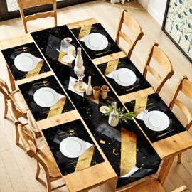 Table Runner and Placemats Set – 7-Piece Cotton Linen Dining Decor for Daily Use (13"x72", 12"x18")