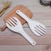 White Jumbo Large Plastic Rice Paddle Spatula Scoop Fork-Like, 10.63"