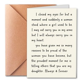 Love Birthday Cards from Mom and Dad to Daughter, Sweet Poetic Cards from Proud Parents, I Love You, You Are My Daughter, (Always and Forever) with Envelope