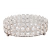 Crystal Cosmetic Makeup Tray 8in Round Display Tray Mirrored Metal