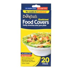 Durafresh Elastic Food Cover 20-Piece Set, Medium/Large Size