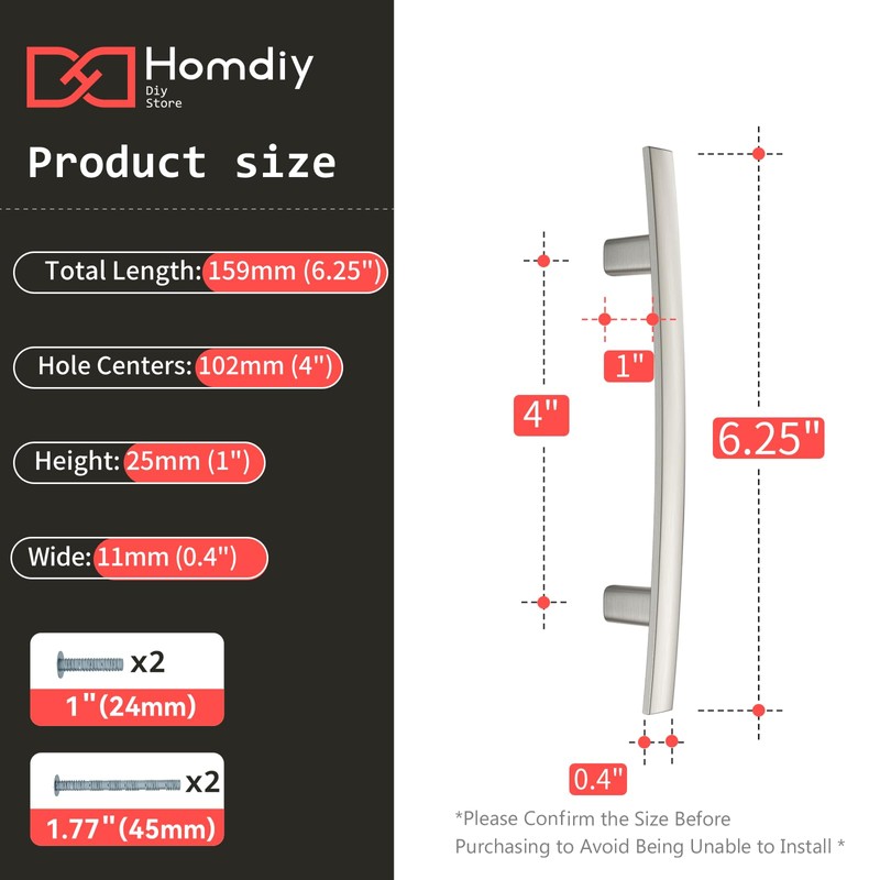 homdiy 10 Pack Brushed Nickel Cabinet Handles Kitchen Cabinet Pulls