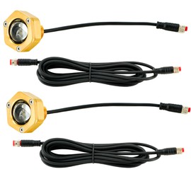 JXOFROAD RGBW IP68 Standard 1/2" NPT Boat Drain Plug Lights with a 1.5m Extension Cord, LED Trailer Lights with APP& RF Control for Boat Pool Yacht Fishing, with The Smart Cooling Systen (2)