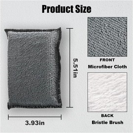 3 esponjas de fregado para interiores de auto de 12.7 x 7.6 cm (5" x 3"), esponjas de microfibra para lavado de autos, almohadillas de limpieza para detallado de autos, esponjas de limpieza de