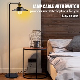 Cable with Switch and Plug, Cable with Switch HuLuWa 3 m Power Cable with Switch, Euro Flat Plug, H03VVH2-F 2 x 0.75, 2 Wires, IP20, for Lights, Lamps, Bulbs (Black, Pack of 2)