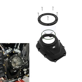 POWER JAMES Black Aluminum with Visible Transparent PC Camshaft Cover Fits Harley Davidson 18-24 Softail and 17-23 Touring Models with M8 Engine (Black)