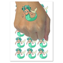 Beautiful Mythological Mermaid Temporary Tattoo Water Resistant Fake Body Art Set Collection - 15 2" Tattoos (1 Sheet)