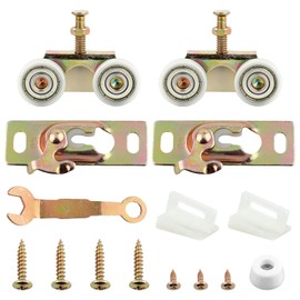 Pocket Door Hardware Kit,Replacement Pocket Door Hanger with 1Inch Nylon Ball Bearing Roller,Compatible with #1125 & #1500 Style Hardware,200 lbs Heavy Duty Sliding Door Repair Kit for 1IN Thick Door﻿