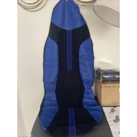 Adeco CV0186 2-Pc Car Vehicle Front Seat Cover Set Universal Fit, Black & Blue