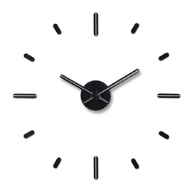 Presentime & Co Large Frameless DIY Wall Clock for Modern Home/Office Decoration, Silent no Ticking, Night Glow. Wall Décor for Living Room, Dining Room, Kitchen, Bedroom, Class Room, Office Space.