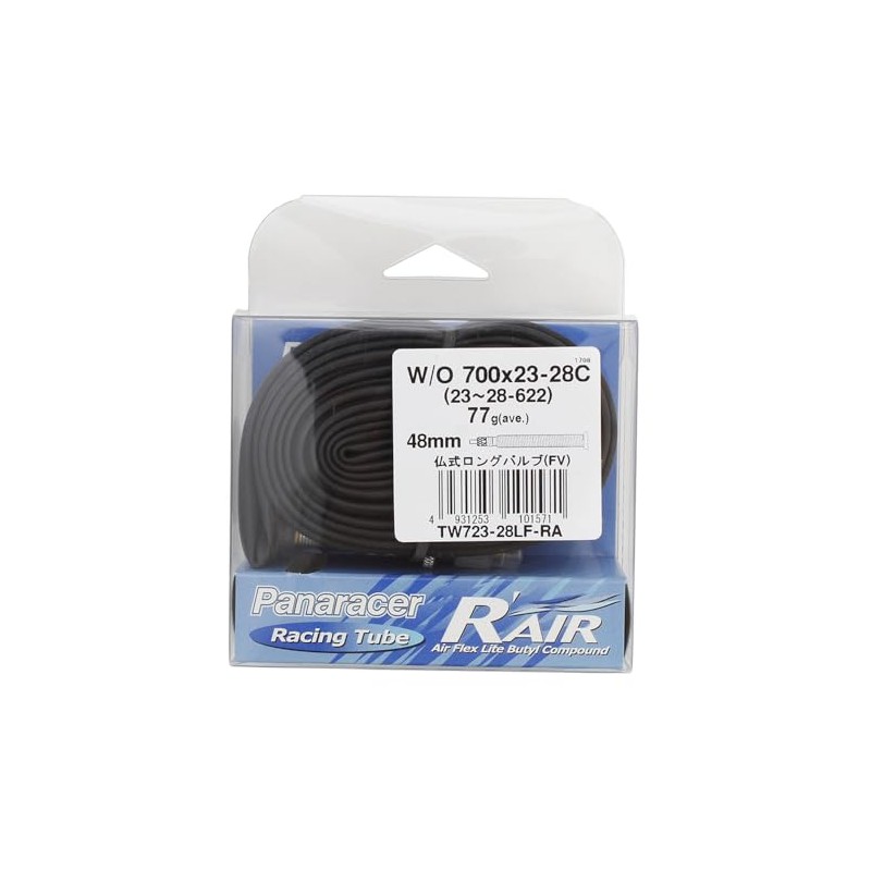 Panaracer R-Air Tube Presta Valve 700X23-28C Long Valve, 1.9 inches