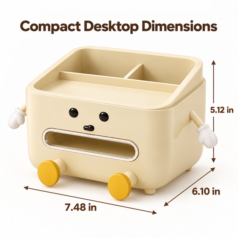Multifunctional Desktop Organizer for Office and Home – Cute Beige