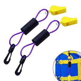 Emergency Safety Whistle with Lanyard, Super Loud 120dB Waterproof Survival Gear for Life Vest Jacket, Boating, Hiking, Camping, Hunting, Fishing, and Rescue Signaling (2 Pack)