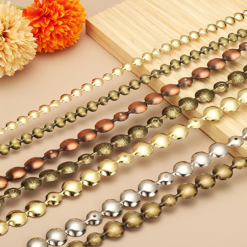 sourcing map 10Pcs Upholstery Tacks Strips, 3.28ft Decorative Nail Trims