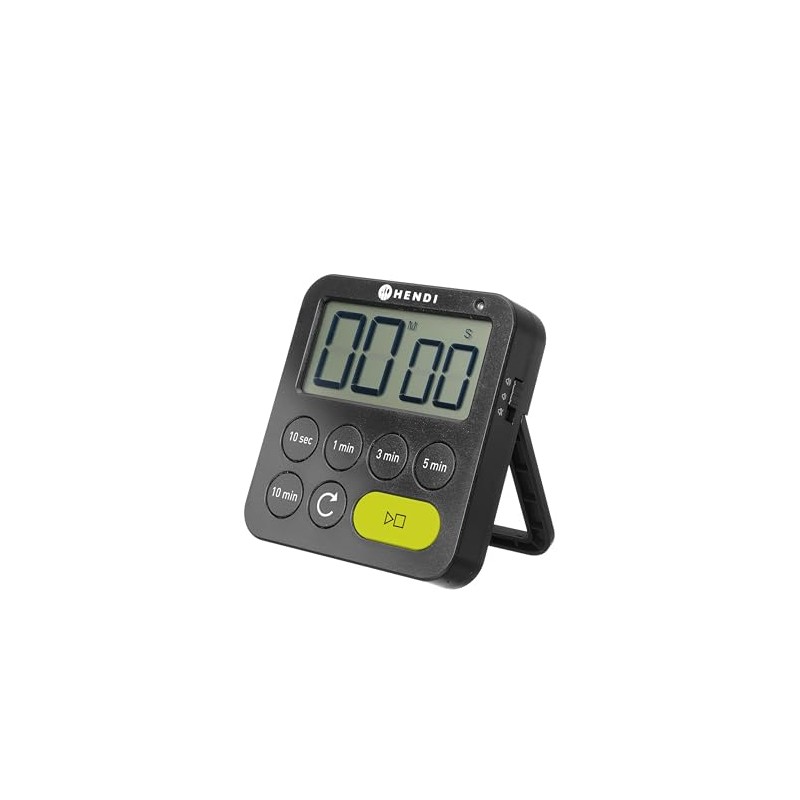 HENDI Kitchen Timer, Digital, 3 Alarm Settings, Stopwatch, Fold-Out Stand,