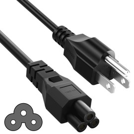 3 Prong AC Power Cord, NEMA 5-15P to IEC C5 Power Cable for Laptop/Notebook Dell, Toshiba, Acer, Asus, HP, Monitors, LG LED LCD Smart TV, Scanners, Epson Printer Power Cable 6Ft, 1 Pack