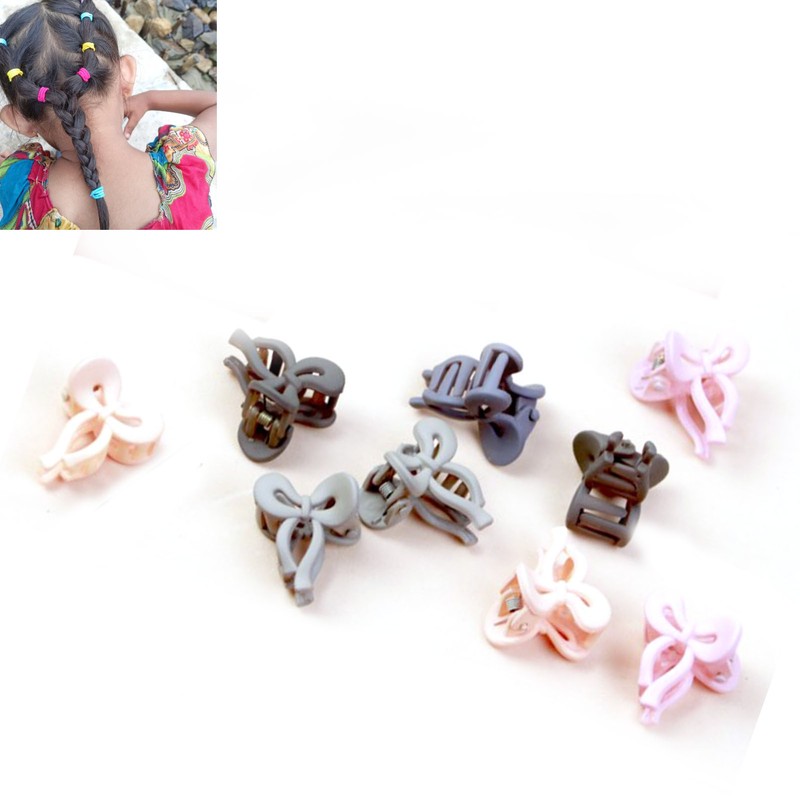 100pcs Small Hair Clips Bow Tie Flower Fruit Shaped Cute