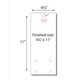 Door Hangers for Business Cards, Print-Ready, 4.25" x 11", 2-UP on 8.5" x 11" White 67-lb Vellum, Perforated for Separation, with 1.5" Holes - 250 Sheets