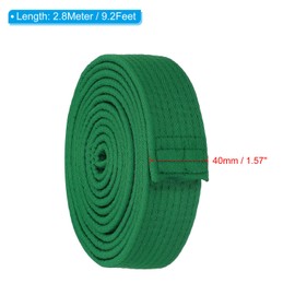 PATIKIL Taekwondo Colored Ranking Belt 1.5" x9.2Ft 2.8m, Polyester Martial Arts Judo Karate Belt for Coach Teaching Practice, Green
