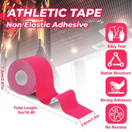 Soft Athletic Sports Tape, 4 Rolls Very Strong Pre Wrap Tape No Sticky Residue Protective Tape for Athlete & Sport Trainers & First Aid Injury Wrap - 1.5 Inch x 16.4ft