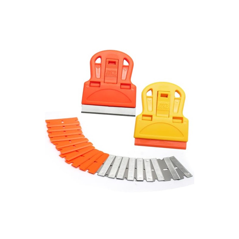 2 Sets Razor Blade Scrapers, Plastic Scraper Tool Extra 10