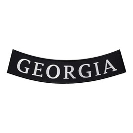 PatchStop Georgia State Bottom Rocker Large Biker Patches for Vests Motorcycle Jackets - 12x3.5in Iron On USA Travel Souvenir Embroidered Emblem - Big Sew On Patch for Leather Backpacks Luggage