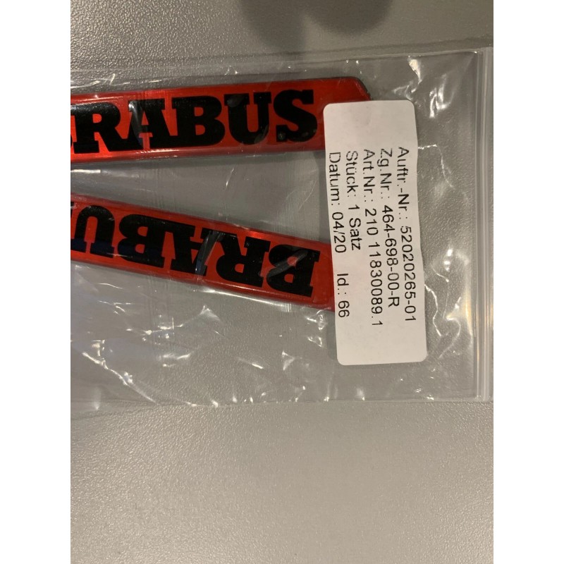 BRABUS Logo G-class 464 Red/Black FENDER BADGE EMBLEM Set Of