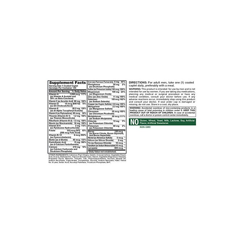Nature's Truth Multivitamin for Men | with Iron, Vitamins A,
