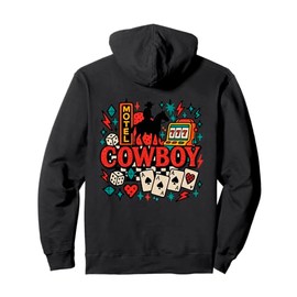Cowboy Motel Lucky Cards Retro Western Design Pullover Hoodie