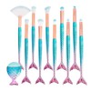YKKJ Make Up Brush Set, 3D Mermaid Makeup Brushes, 11