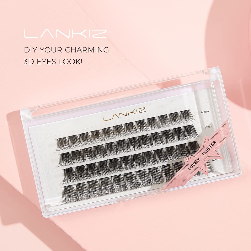 LANKIZ Individual Lashes Natural Cluster Lashes Faux Mink DIY Lash