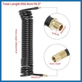 A ABSOPRO Reifenfüller-Schlauch, 0,8 cm x 16,4 Zoll mit 5/16-32 Schnellverschraubungen, Artikelersatz