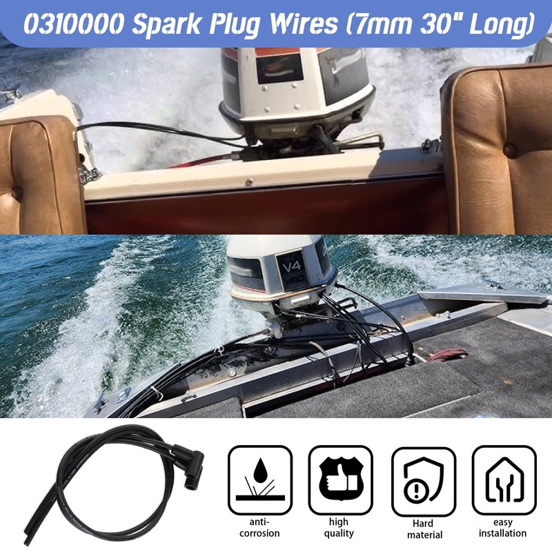 HQPARRTS 0310000 Spark Plug Wires (7mm 30" Long) Compatible with